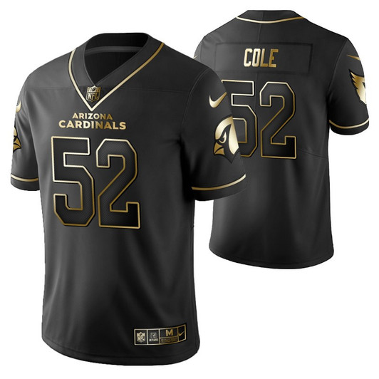 [FULLY STITCHED] #52 Arizona Cardinals Mason Cole 2021 Golden Edition Black Limited Football Jersey 
