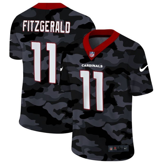 [FULLY STITCHED] #11 Arizona Cardinals Larry Fitzgerald 2020 Camo Black Limited Football Jersey 