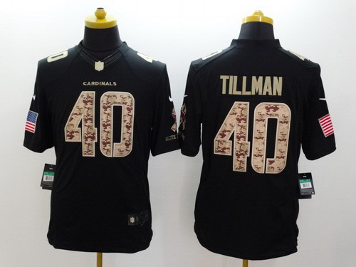 [FULLY STITCHED] #40 Arizona Cardinals Pat Tillman Salute To Service Black Limited Football Jersey 