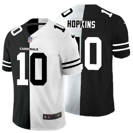 [FULLY STITCHED] #10 Arizona Cardinals Deandre Hopkins 2020 Black And White Limited Football Jersey 