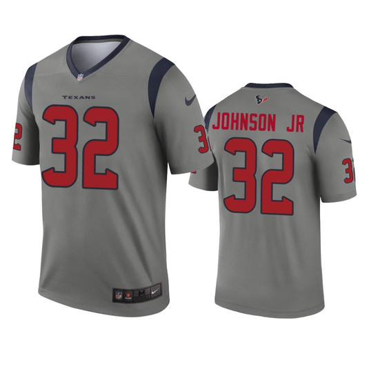 [FULLY STITCHED] Houston Texans Lonnie Johnson Jr Gray Inverted Limited Football Jersey 