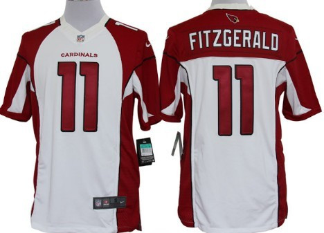 [FULLY STITCHED] #11 Arizona Cardinals Larry Fitzgerald White Limited Football Jersey 