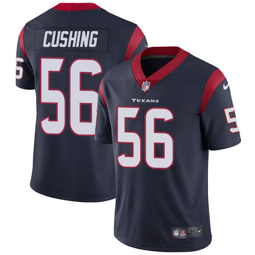 [FULLY STITCHED] #56 Houston Texans Brian Cushing Navy Blue Limited Football Jersey 