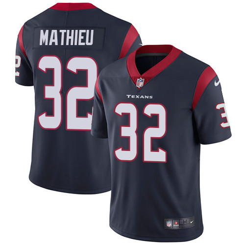 [FULLY STITCHED] #32 Houston Texans Tyrann Mathieu Navy Blue Style 2 Limited Football Jersey 