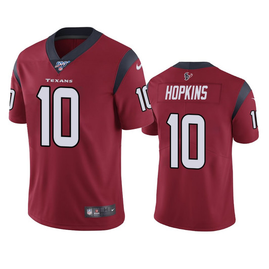 [FULLY STITCHED] Houston Texans Deandre Hopkins Red 100th Season Limited Football Jersey 