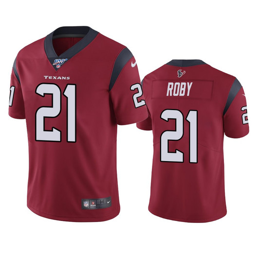 [FULLY STITCHED] Houston Texans Bradley Roby Red 100th Season Limited Football Jersey 