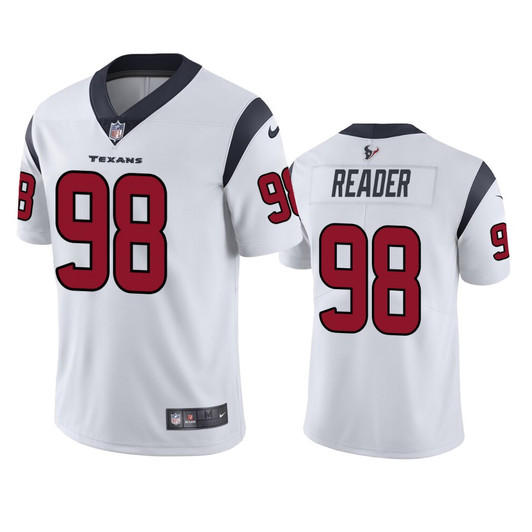 [FULLY STITCHED] #98 Houston Texans Dj Reader White Limited Football Jersey 