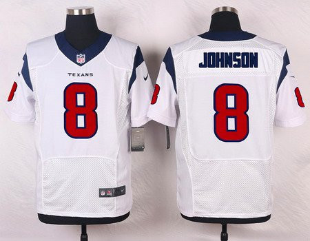 [FULLY STITCHED] #8 Houston Texans Will Johnson White Road Limited Football Jersey 