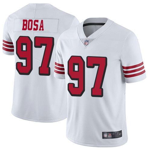 [FULLY STITCHED] #97 San Francisco 49ers Nick Bosa White Rush Limited Football Jersey 