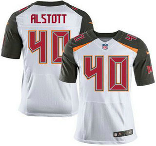 [FULLY STITCHED] #40 Tampa Bay Buccaneers Mike Alstott White Limited Football Jersey 