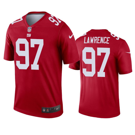 [FULLY STITCHED] New York Giants Dexter Lawrence Red Inverted Style 2 Limited Football Jersey 