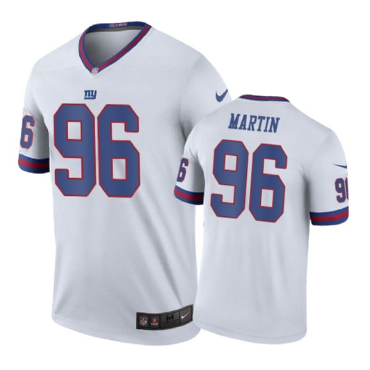 [FULLY STITCHED] #96 New York Giants Kareem Martin Color Rush White Limited Football Jersey 