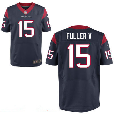 [FULLY STITCHED] #15 Houston Texans Will Fuller V Navy Blue Style 2 Limited Football Jersey 