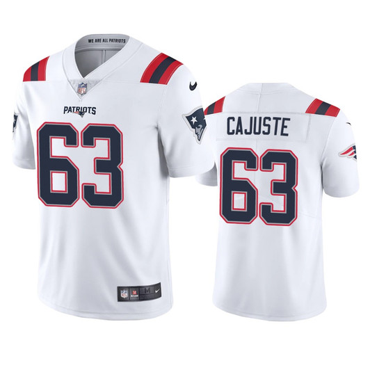 [FULLY STITCHED] New England Patriots Yodny Cajuste White 2020 Limited Football Jersey 