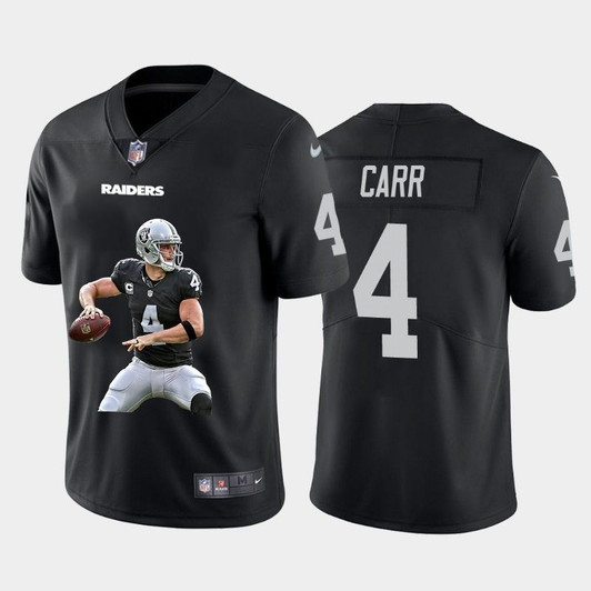 [FULLY STITCHED] #4 Las Vegas Raiders Derek Carr 2020 Black Limited Football Jersey 