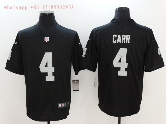 [FULLY STITCHED] #4 Las Vegas Raiders Derek Carr Black Limited Football Jersey 