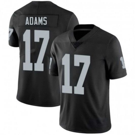 [FULLY STITCHED] #17 Las Vegas Raiders Davante Adams Black Limited Football Jersey 