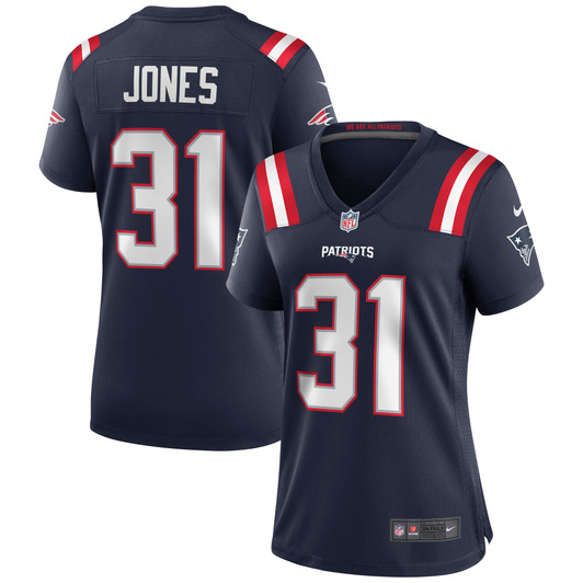 [FULLY STITCHED] New England Patriots Jonathan Jones Navy Style 6 Limited Football Jersey 