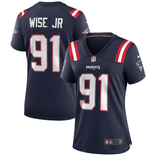 [FULLY STITCHED] New England Patriots Deatrich Wise Jr Navy Style 3 Limited Football Jersey 