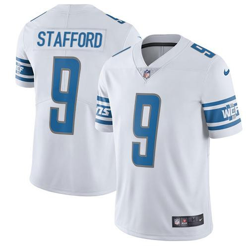 [FULLY STITCHED] #9 Detroit Lions Matthew Stafford White Limited Football Jersey 