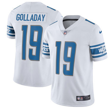 [FULLY STITCHED] #19 Detroit Lions Kenny Golladay White Limited Football Jersey 