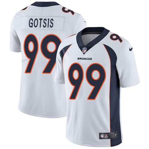 [FULLY STITCHED] #99 Denver Broncos Adam Gotsis White Limited Football Jersey 