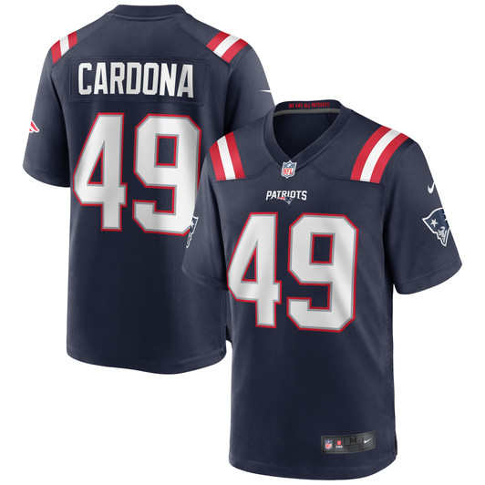 [FULLY STITCHED] New England Patriots Joe Cardona Navy Style 6 Limited Football Jersey 