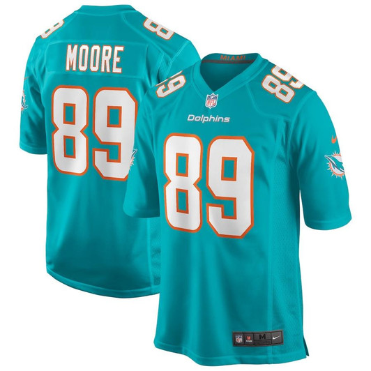 [FULLY STITCHED] Miami Dolphins Nat Moore American Aqua Limited Football Jersey 
