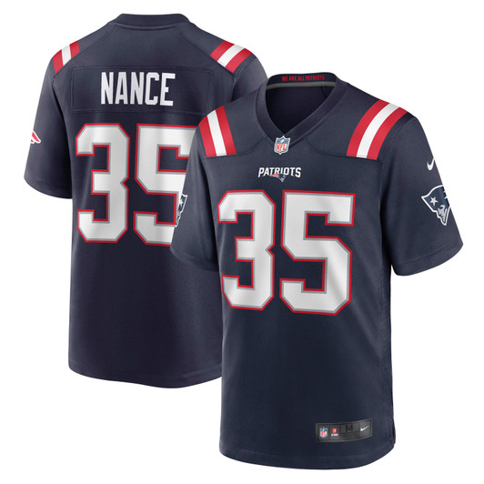 [FULLY STITCHED] New England Patriots Jim Nance Navy Style 6 Limited Football Jersey 