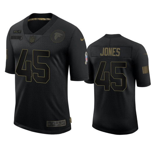 [FULLY STITCHED] Atlanta Falcons Deion Jones Black 2020 Salute To Service Limited Football Jersey 