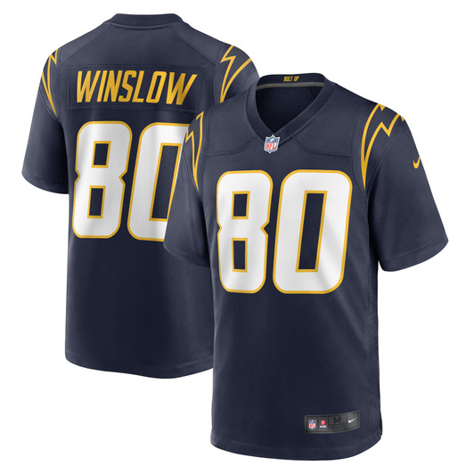 [FULLY STITCHED] Los Angeles Chargers Kellen Winslow Navy Style 4 Limited Football Jersey 