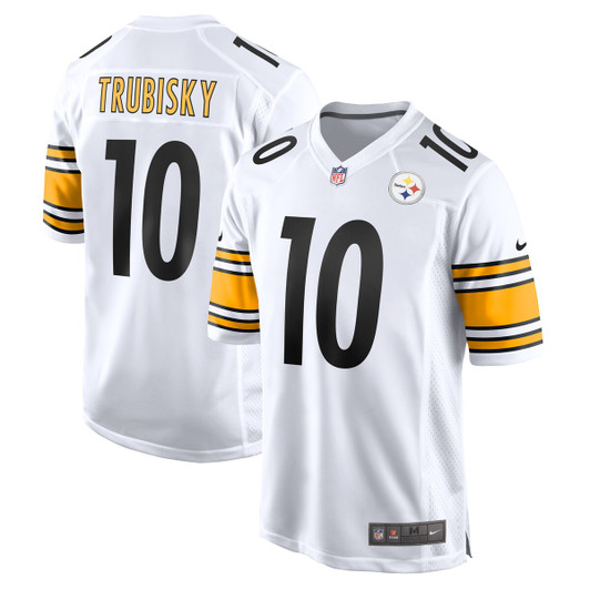 [FULLY STITCHED] Pittsburgh Steelers Mitchell Trubisky White Style 4 Limited Football Jersey 