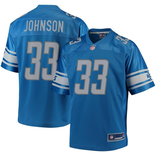 [FULLY STITCHED] Detroit Lions Kerryon Johnson Blue Style 3 Limited Football Jersey 