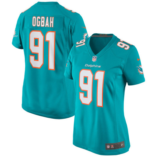 [FULLY STITCHED] Miami Dolphins Emmanuel Ogbah American Aqua Limited Football Jersey 