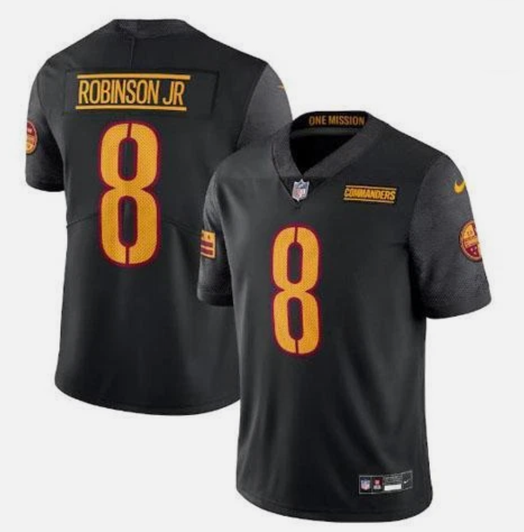 [FULLY STITCHED] Washington Commanders Brian Robinson Black Limited Football Jersey 