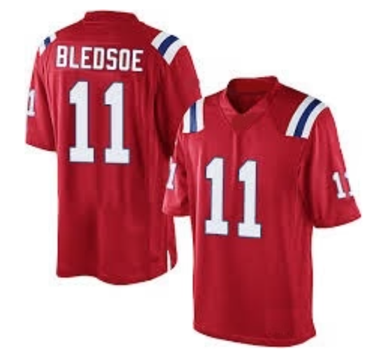 [FULLY STITCHED] New England Patriots Drew Bledsoe Throwback Red Limited Football Jersey 
