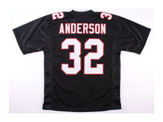 [FULLY STITCHED] Atlanta Falcons Jamal Anderson Throwback Black Limited Football Jersey 