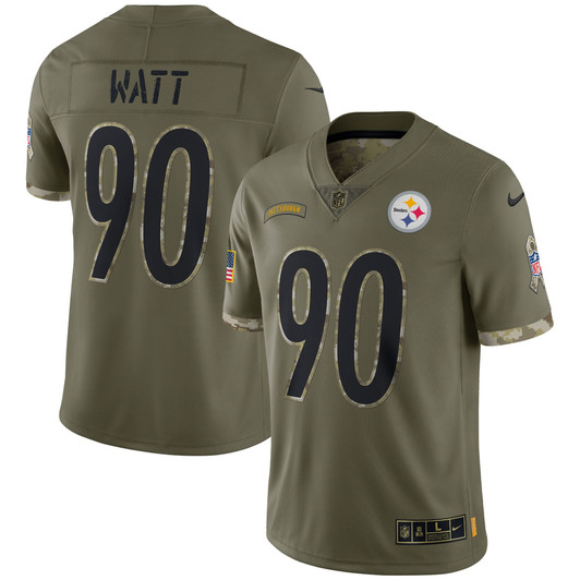 [FULLY STITCHED] Pittsburgh Steelers Salute To Service 2022 Olive Limited Football Jersey 