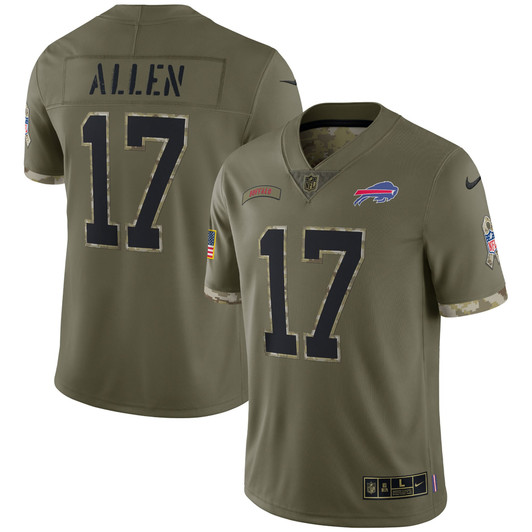 [FULLY STITCHED] Buffalo Bills Salute To Service 2022 Olive Limited Football Jersey 