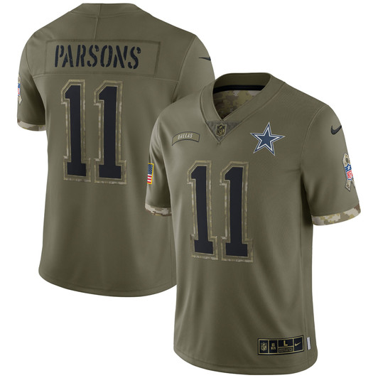 [FULLY STITCHED] Dallas Cowboys Salute To Service 2022 Olive Limited Football Jersey 