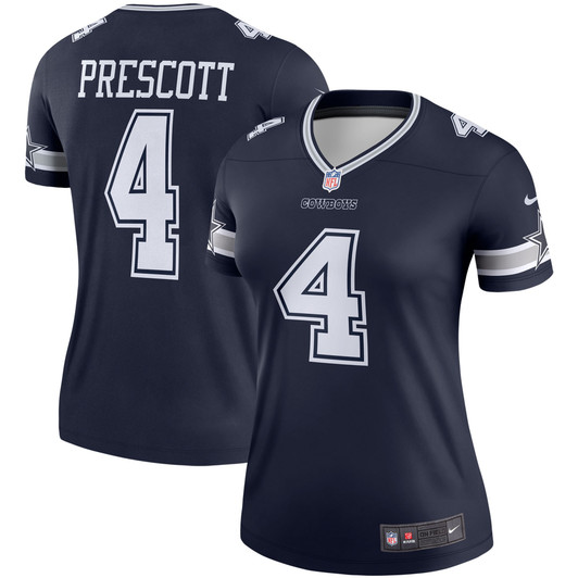 [FULLY STITCHED] Dallas Cowboys Dak Prescott Navy Top Limited Football Jersey 
