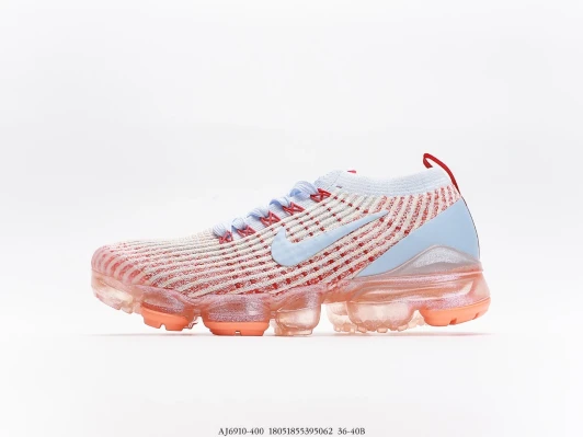 Nike Air VaporMax Flyknit 3 Running Shoe White Red Blue AJ6910-400