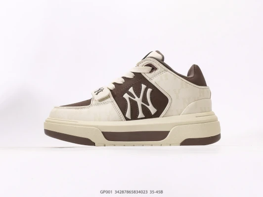 MLB Yankees Sneakers Beige Monogram Canvas & Leather