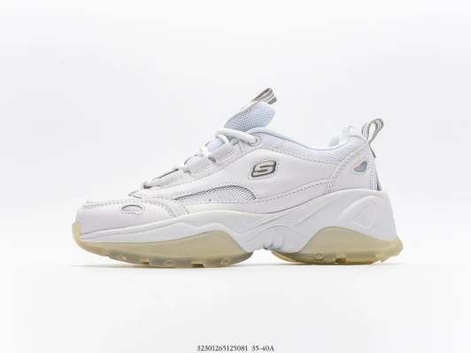 Skechers Women's White Leather Chunky Sneakers