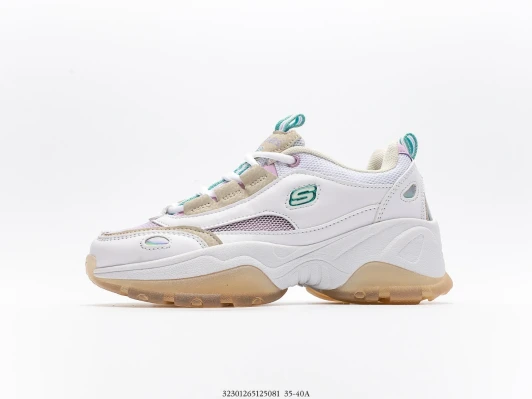 Skechers Women's White Mesh Sneakers With Lilac Accents