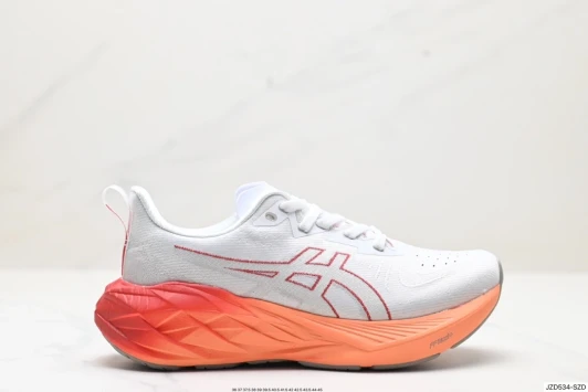 ASICS Running Shoes White Red Mesh