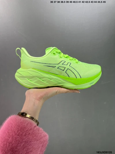Asics Running Shoes Neon Green Synthetic Mesh