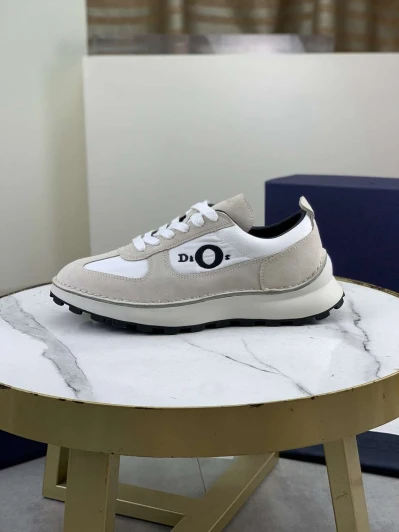 Dior Sneakers Beige Suede White Leather Logo