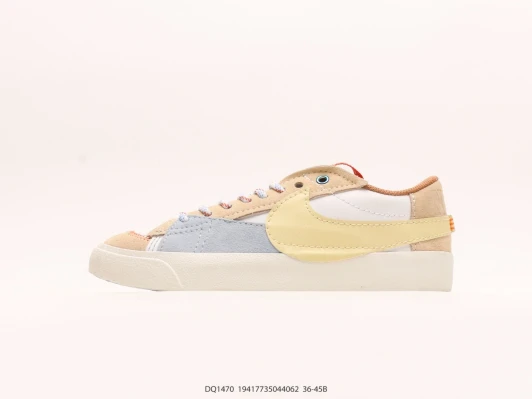 Nike Blazer Low Suede Patchwork Cream Yellow Blue DQ1470