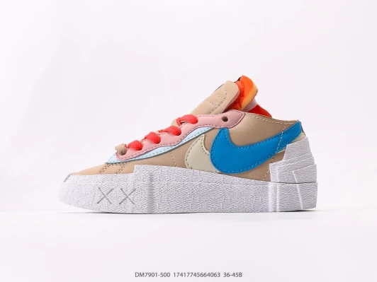 Nike Blazer Low Tan Blue Pink Sneakers DM7901-500